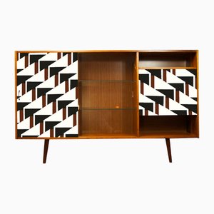 Sideboard with Op Art Motif, Poland, 1960s