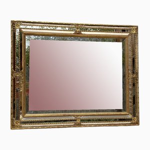 French Directoire Gilded Carved Wood Wall Mirror, 1940s