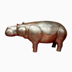 Escultura de barra de hipopótamo grande de cobre al estilo de Xavier Lalanne, años 80