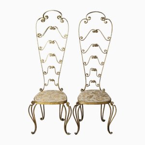Set of Golden Iron Chairs attributed to Pier Luigi Colli, 1960s