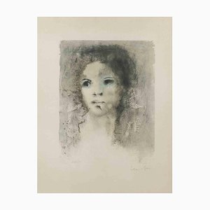 Leonor Fini, Female Face, Lithograph, 1960s