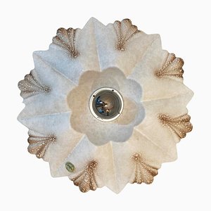 Applique Flower Shell en Céramique Blanc Sable attribuée à Hustadt Keramik, Allemagne, 1970