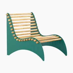 Armchair in Green Wood, Italy, 1960s