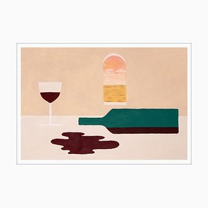 Gio Bellagio, Botella de vino vacía, 2023, Acrílico sobre papel