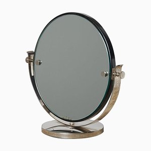 Swedish Art Deco Chromed Round Table Mirror, 1930s