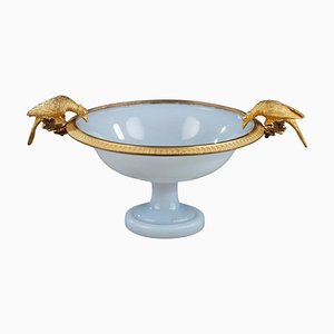 Charles X Cup in White Opaline with Birds, 1820s