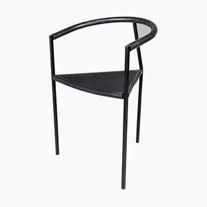 Italienischer Moderner Stuhl aus schwarzem Metall & Kautschuk von Peregalli & Calatroni für Zeus, 1990
