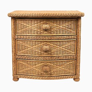 Rattan and Wicker Chest of Drawers attributed to Vivai Del Sud, Italy, 1970s