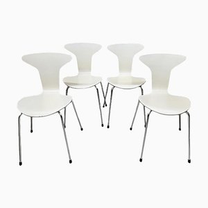 Arne Jacobsen zugeschriebene Mosquito Chairs Modell 3105 für Fritz Hansen, Dänemark, 1970er, 4er Set