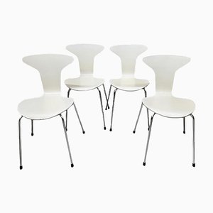 Mosquito Chairs Model 3105 attributed to Arne Jacobsen for Fritz Hansen, Denmark, 1970s, Set of 4