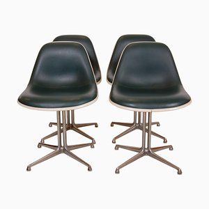 La Fonda Stühle aus Grünem Leder von Charles Eames für Vitra, 4 . Set