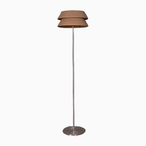 Floor Lamp with Straw Lampshade