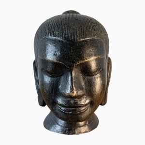Cabeza de Buda de bronce, siglo XIX