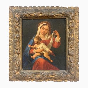Artista piemontese, Madonna col Bambino, inizio XVIII secolo, Olio su tavola, In cornice