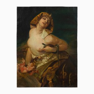 Artiste Napolitain, Cléopâtre, 19ème Siècle, Huile sur Toile