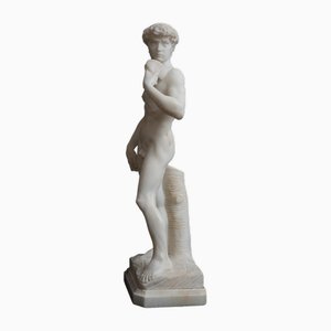 Artiste Florentin, Sculpture d'après le David de Michel-Ange, 19ème Siècle, Albâtre