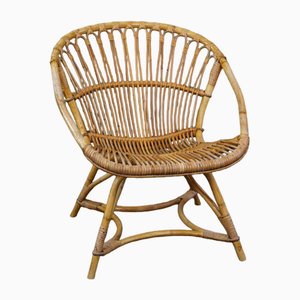 Dutch Rattan Lounge Chair, 1950s