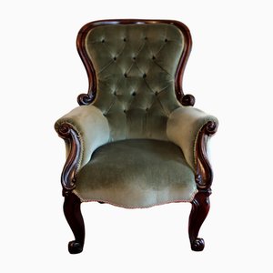 Viktorianischer Vintage Sessel aus Mahagoni