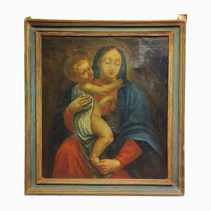 Artista di scuola italiana, Madonna con Bambino e coroncina, 1600, Olio su tela