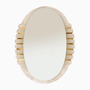 Oval Illuminated Mirror in Acrylic Glass from Hillebrand Leuchten, Germany, 1960s