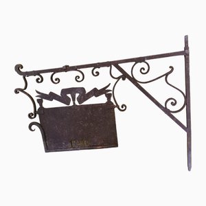 French Wrought Iron Shop Sign Board, 1910s