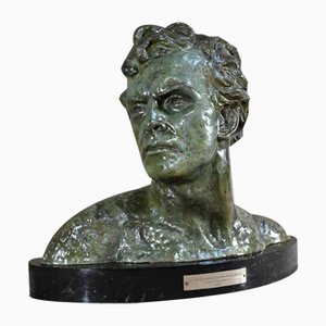 A.Ouline, Jean Mermoz, Early 20th Century, Bronze