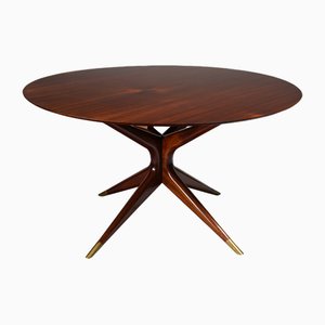 Round Rosewood Dining Table attributed to Ico & Luisa Parisi, Italy, 1950s
