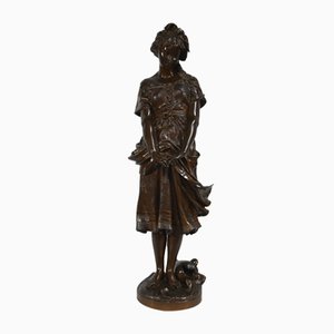 JB.Germain, La chica de la jarra rota, finales del siglo XIX, bronce