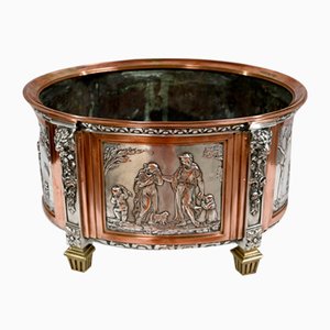 Bronze and Copper Planter by L. Oudry, Late 19th Century