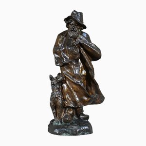 G. Omerth, Der Hirte und sein Hund, Anfang 20. Jh., Bronze