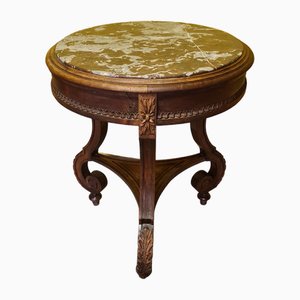 French Round Walnut Center Table, 1800s