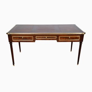 Bureau Plat Style Louis XVI en Acajou, Début du 19ème Siècle