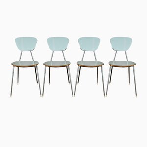 Blue Formica Chairs, Italy, 1970s, Set of 4
