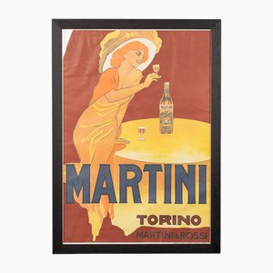 Italian Framed Advertising Poster for Martini, 1970