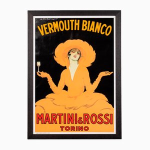 Italienisches gerahmtes Werbeplakat für Martini, 1970