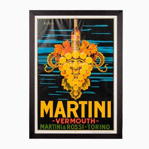 Póster publicitario italiano enmarcado de Martini, 1970