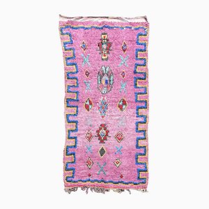 Vintage Moroccan Pink Berber Boucherouite Rug, 1990s