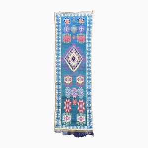 Vintage Moroccan Blue Berber Runner Rug, 1990s