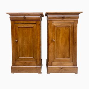 Vintage French Provincial Walnut Nightstands, 1920, Set of 2