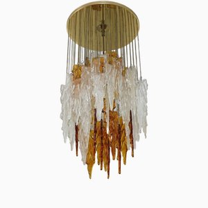 Murano Glass Chandelier with Cascade from Mazzega, 1970s