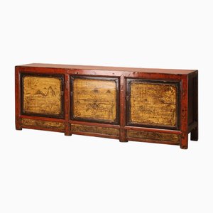 Large Red and Cream Gansu Sideboard, 1920s