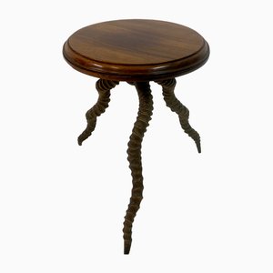 Antique Impala Horn Side Table, 1890s