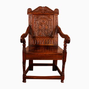Early 17th Century Charles I Joined Oak Armchair