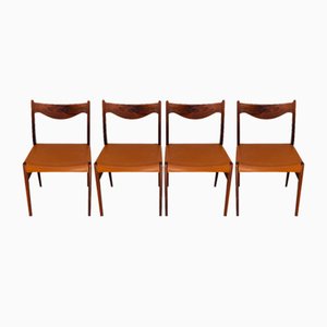 Moderne dänische Esszimmerstühle aus Palisander GS61 von Arne Wahl Iversen, 1950er, 4er Set
