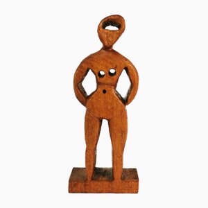 Small Expressionist Wood Carving, Germany, 1970s