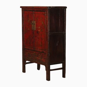 Mueble Shanxi de tamaño medio lacado en rojo, década de 1890
