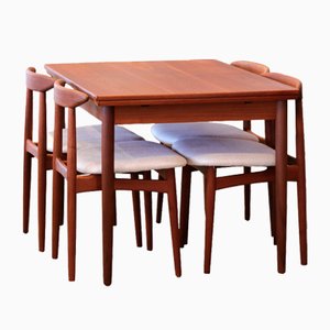 Danish Style Dining Table in Teak Pull-Out Tops, 1960s