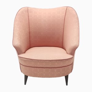 Vintage Peach Pink Sessel im Stil von Gio Ponti für Casa & Giardino, 1940er