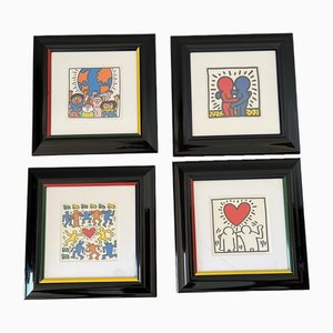 Keith Haring, Compositions, Sérigraphies, années 80-90, Set de 4