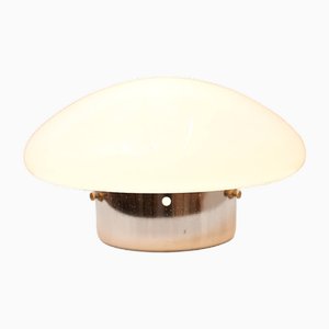 Table Lamp with Magnolia Base in Chrome-Plated Sheet Metal & Glass by Sergio Mazza & Giuliana Gramigna for Quadrofoglio, 1971